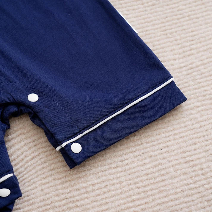 Comfy Cotton Baby Dark Blue Sleeping Romper