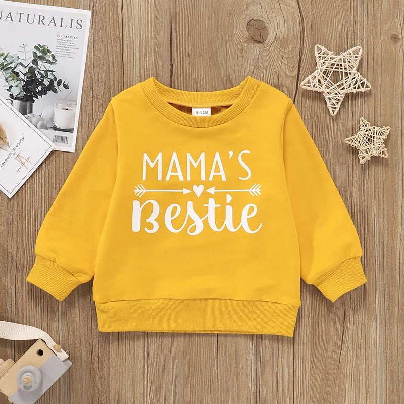 Winter Letter printed round neck pullover long sleeved top