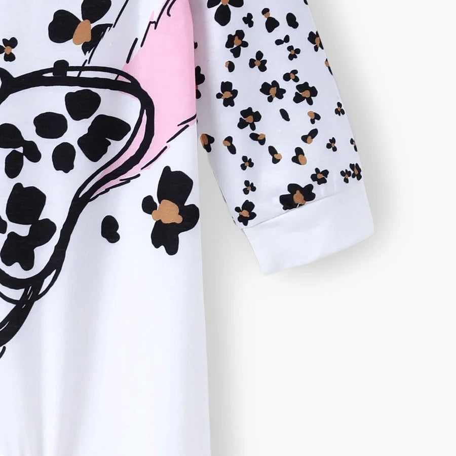 Baby Girl Rabbit Print Jumpsuit