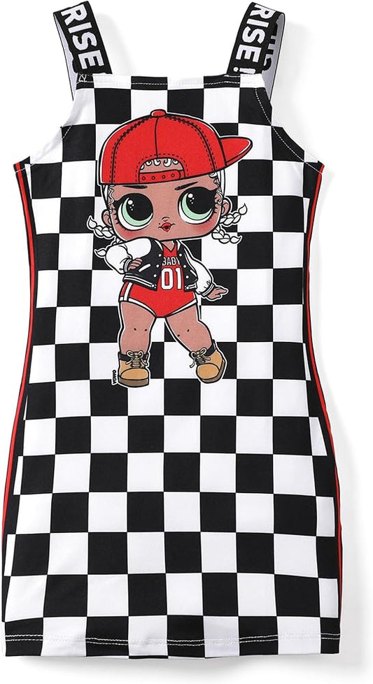 L.O.L. SURPRISE! Girls Dress Graphic Plaid Sleeveless Outfit