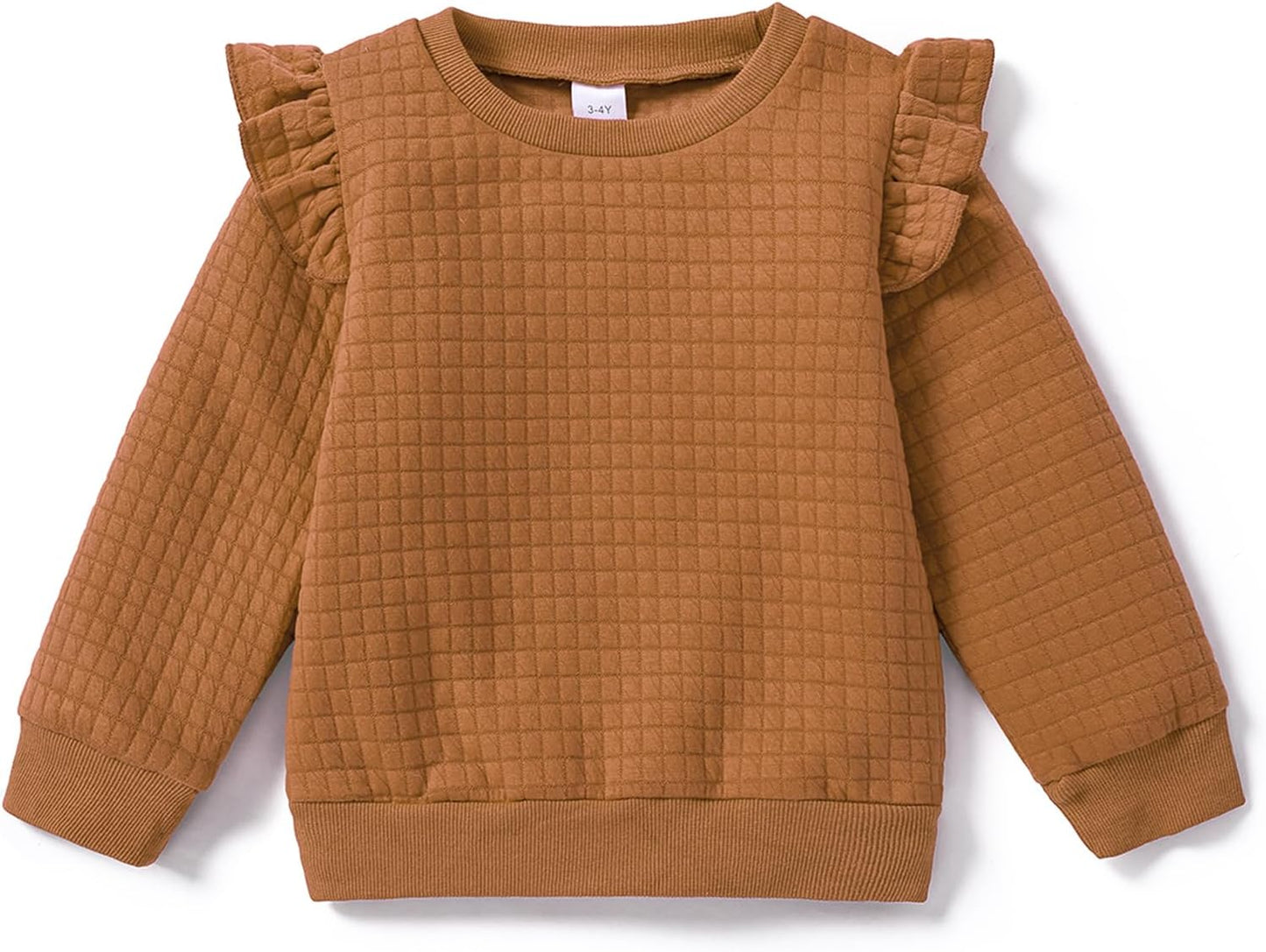 Toddler Girl Sweatshirts Pullover Crewneck Shirts Fall Winter Long Sleeve Ruffle Tops