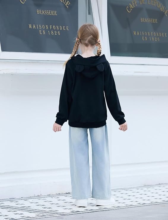 Girls Graphic Hoodies Long Sleeve Cartoon Print Pullover Hooded Sweatshirt Cute Casual Tops for Girl