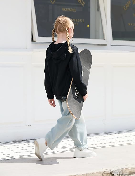 Girls Graphic Hoodies Long Sleeve Cartoon Print Pullover Hooded Sweatshirt Cute Casual Tops for Girl