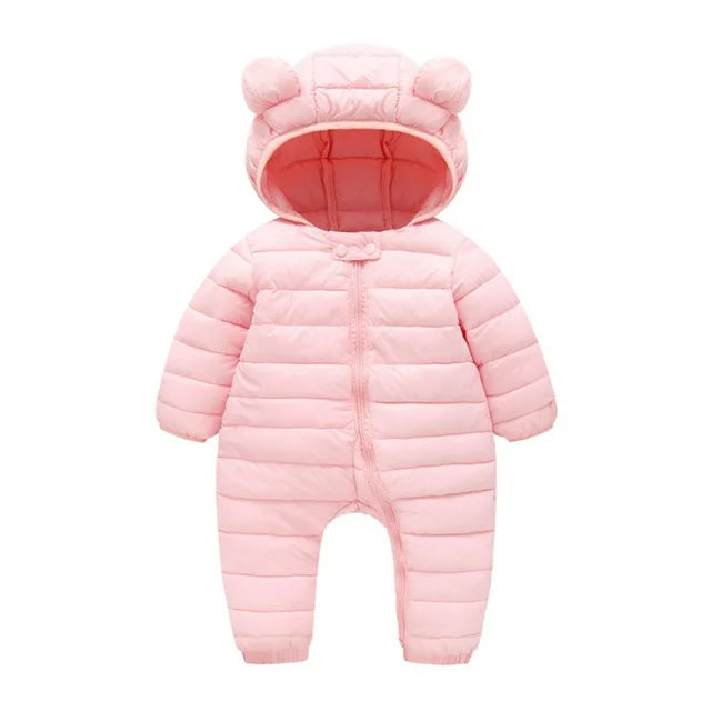 Warm Winter Jumpsuit for Baby Girls and Boys with Hooded Bear Ears, Down Coat, Padded Jumpsuit, Boys' Winter Coat, Heavyweight 4T Winter Coat, Boys' Jacket, Lightweight Nylon Jackets