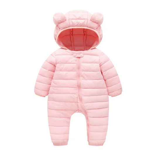 Warm Winter Jumpsuit for Baby Girls and Boys with Hooded Bear Ears, Down Coat, Padded Jumpsuit, Boys' Winter Coat, Heavyweight 4T Winter Coat, Boys' Jacket, Lightweight Nylon Jackets
