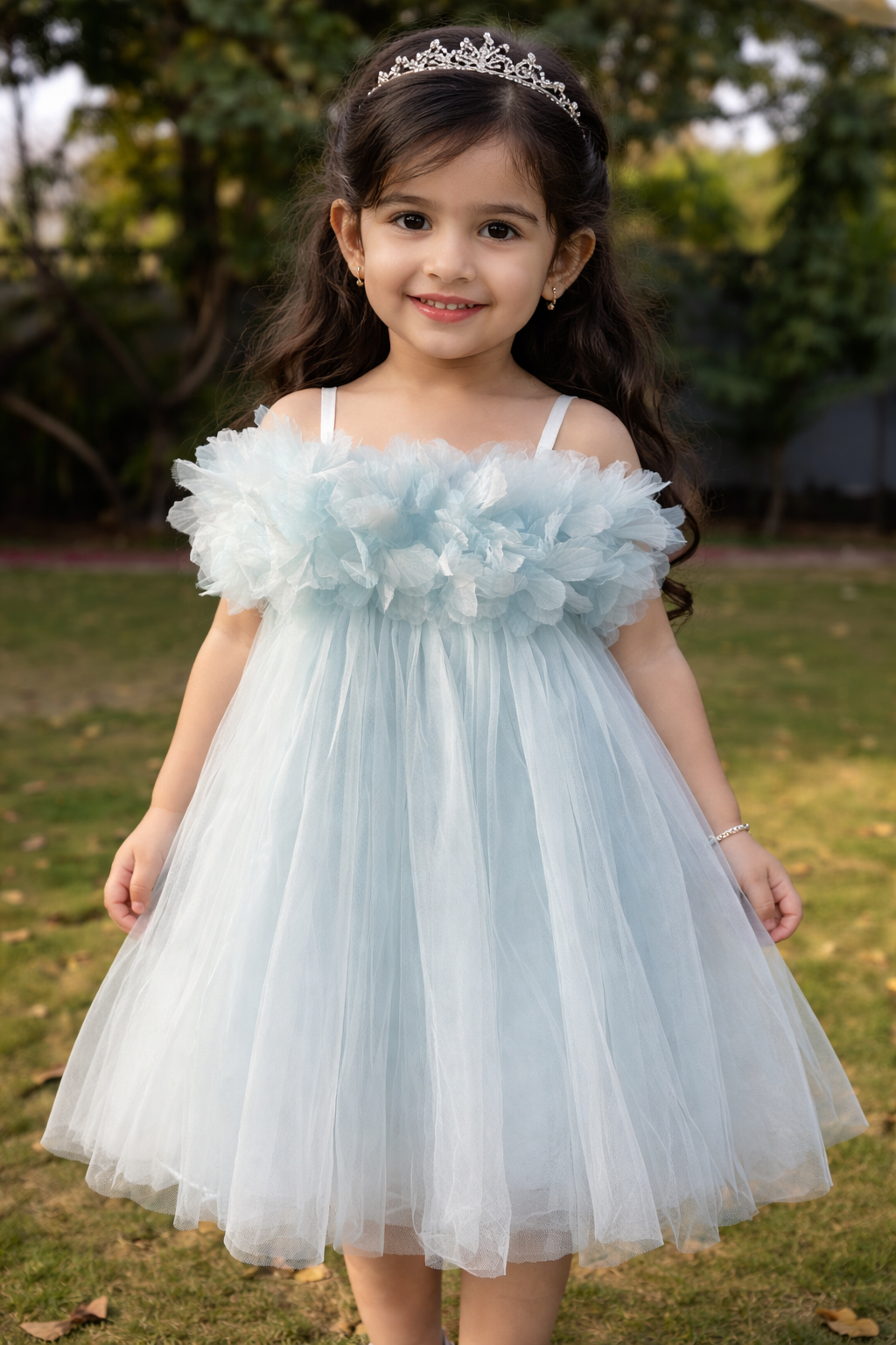 MiniMoccs Little Princess Ice Blue Petal Dress(042LR)