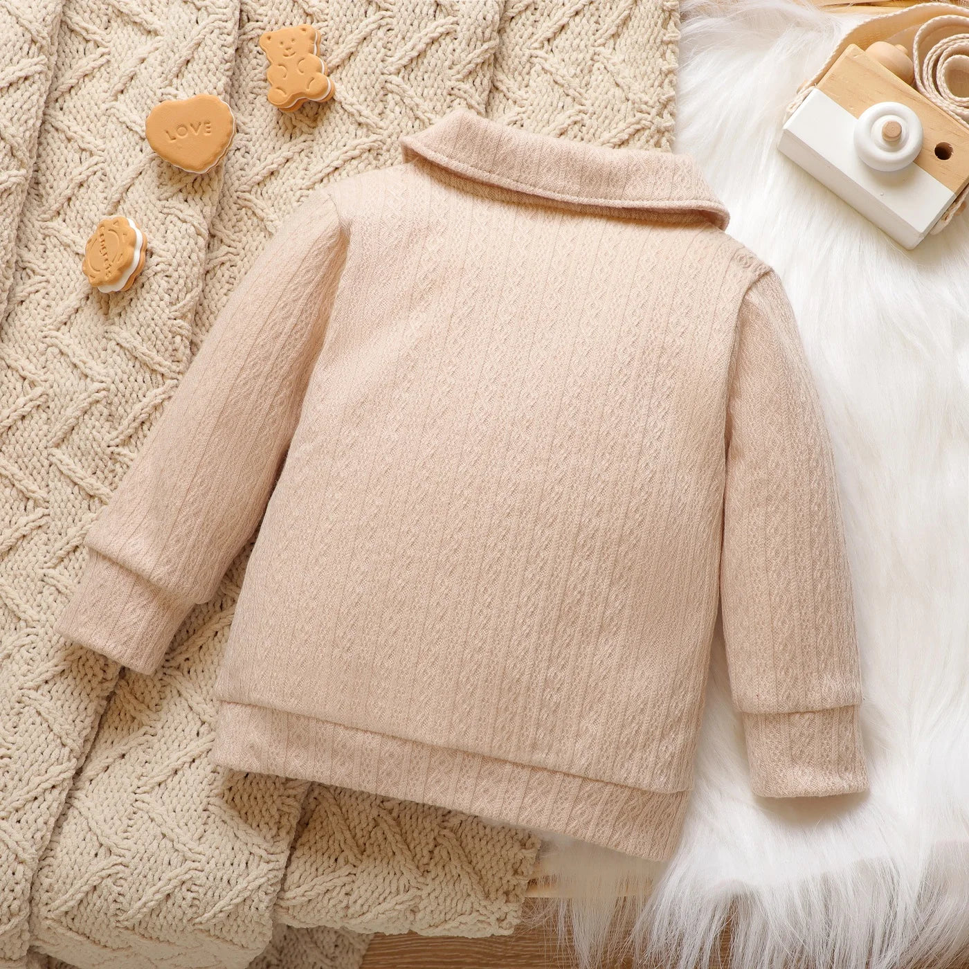 winter Solid Lapel Button Down Long-sleeve Outwear