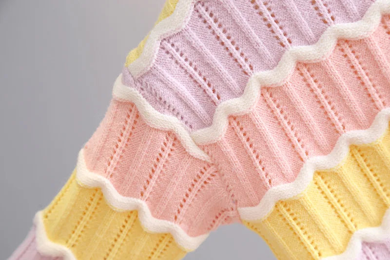 Girls Colorful Stripes Sweater