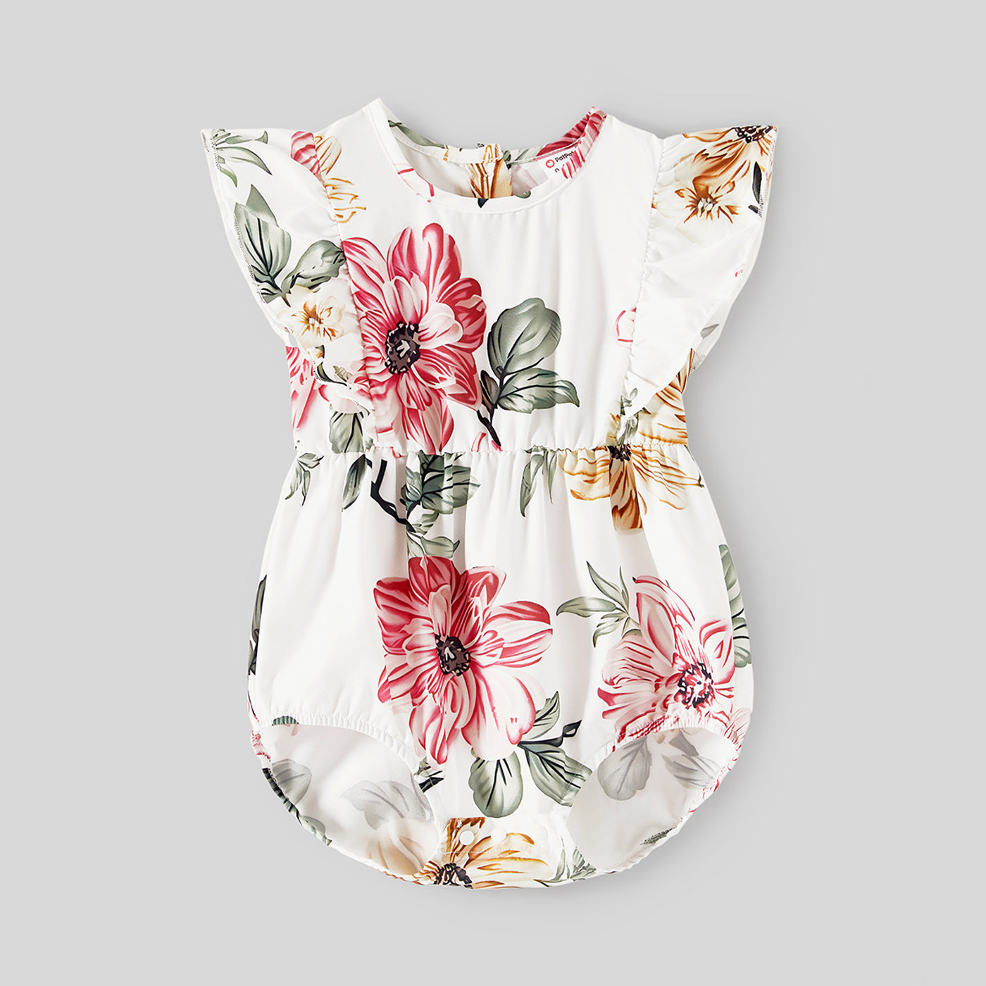 Cute Solid & Floral-print  Romper