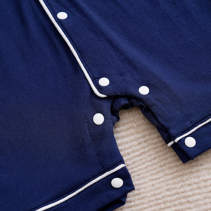 Comfy Cotton Baby Dark Blue Sleeping Romper
