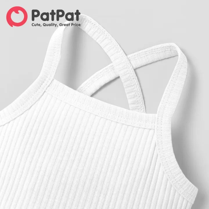 Romper Floral Solid Baby Romper Gaono white