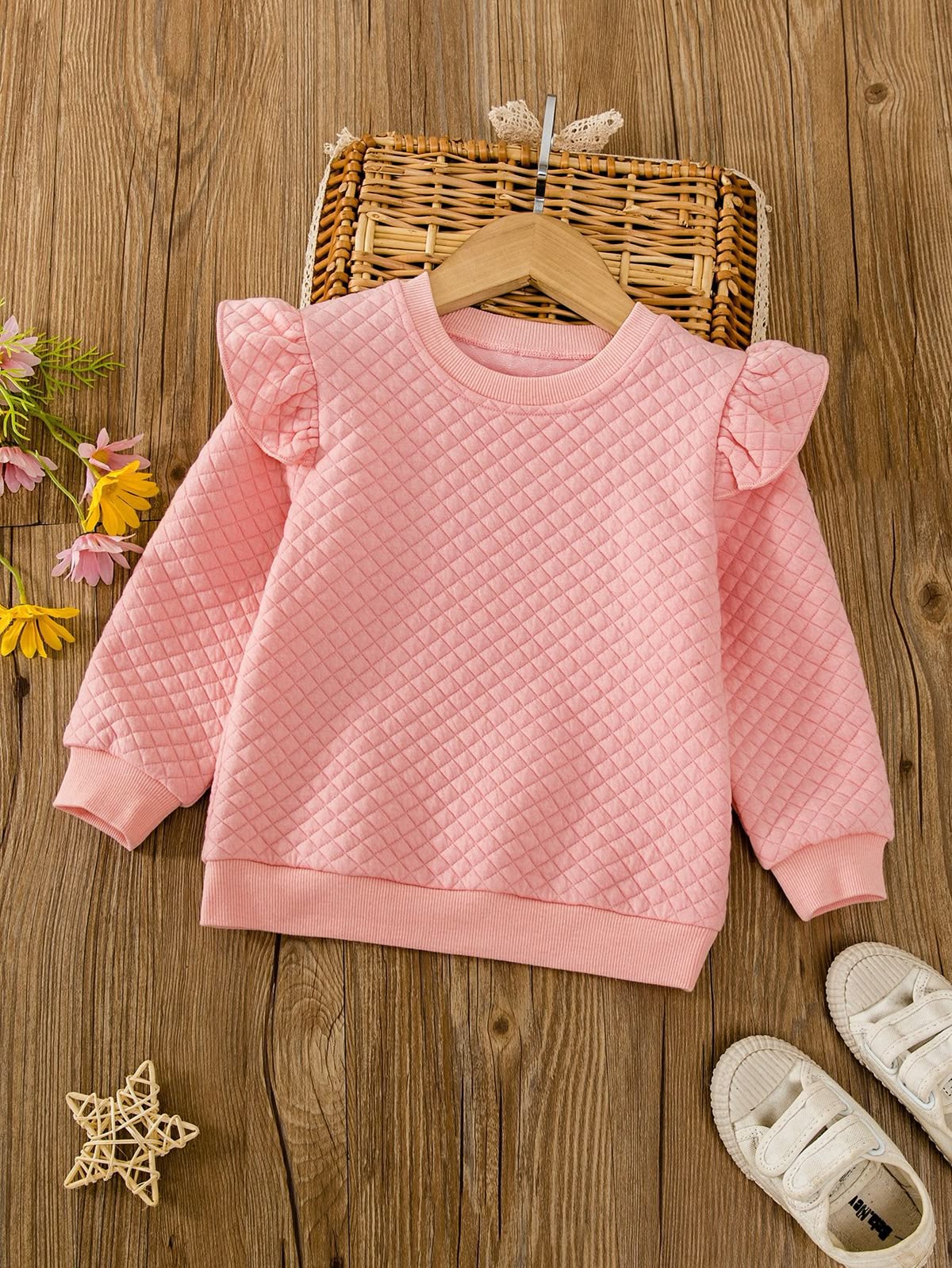Toddler Girl Sweatshirts Pullover Crewneck Shirts Fall Winter Long Sleeve Ruffle Tops