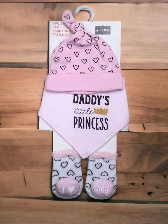 Baby Cap, Bib & Sock 6-9M 3 Pcs Set space -S