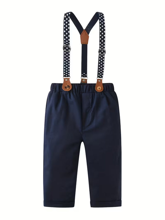 Baby Suspender Pants with Star-Print Straps