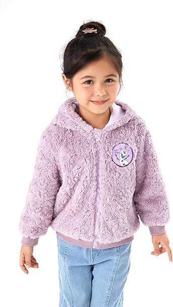 Disney Frozen Elsa & Anna Toddler Girl Coat: Purple Plush Hooded