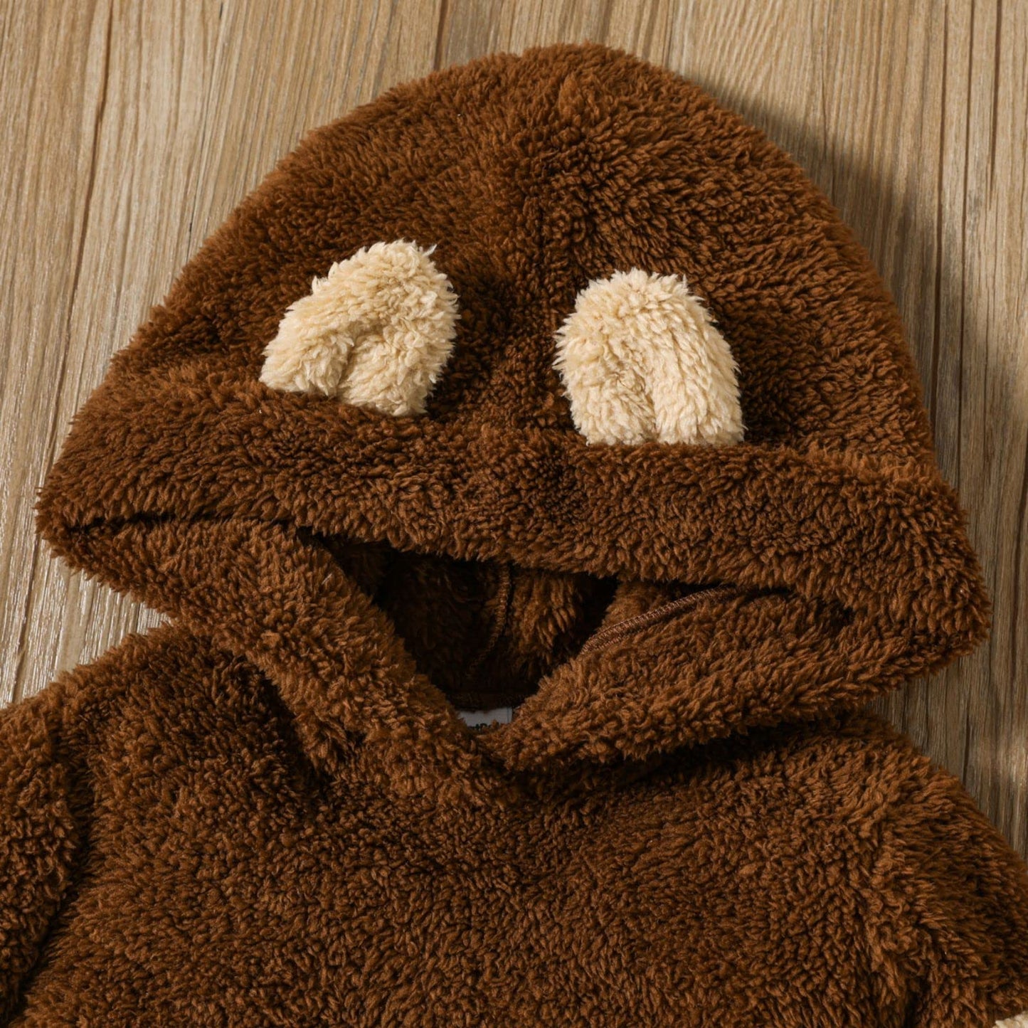 Toddler Fleece Hoodie Colorblock Sweatshirt with Ear Fall Winter Clothing Sets