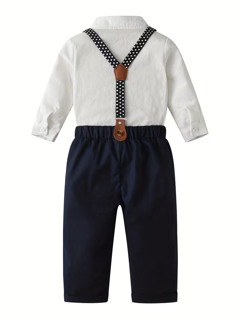 Baby Suspender Pants with Star-Print Straps