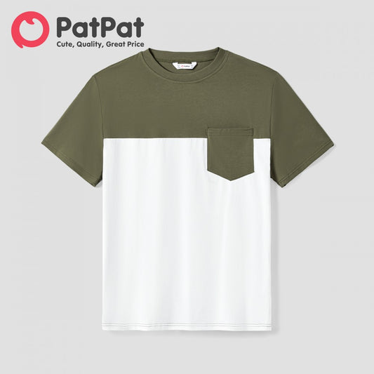 Colorblock T-Shirt and Tank Top Spliced Floral A-Line