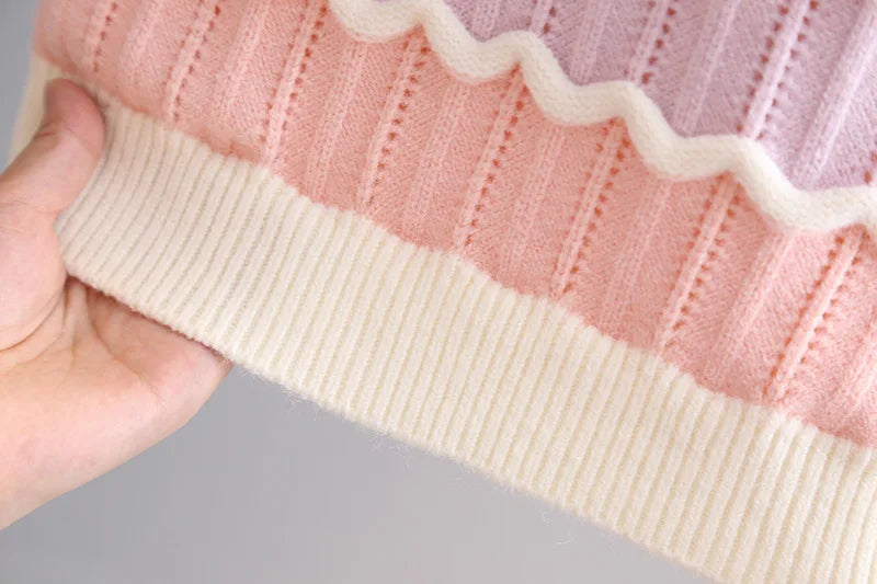 Girls Colorful Stripes Sweater