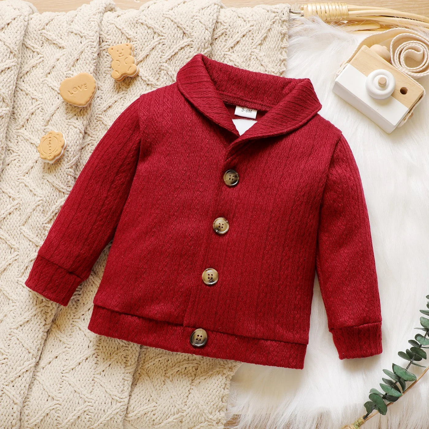 winter Solid Lapel Button Down Long-sleeve Outwear