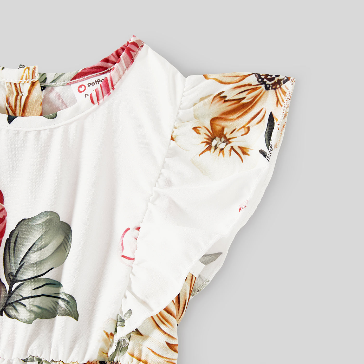 Cute Solid & Floral-print  Romper