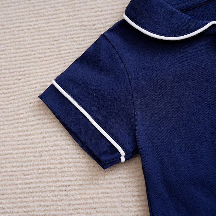 Comfy Cotton Baby Dark Blue Sleeping Romper