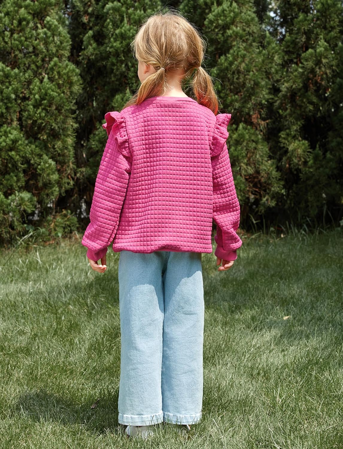 Toddler Girl Sweatshirts Pullover Crewneck Shirts Fall Winter Long Sleeve Ruffle Tops