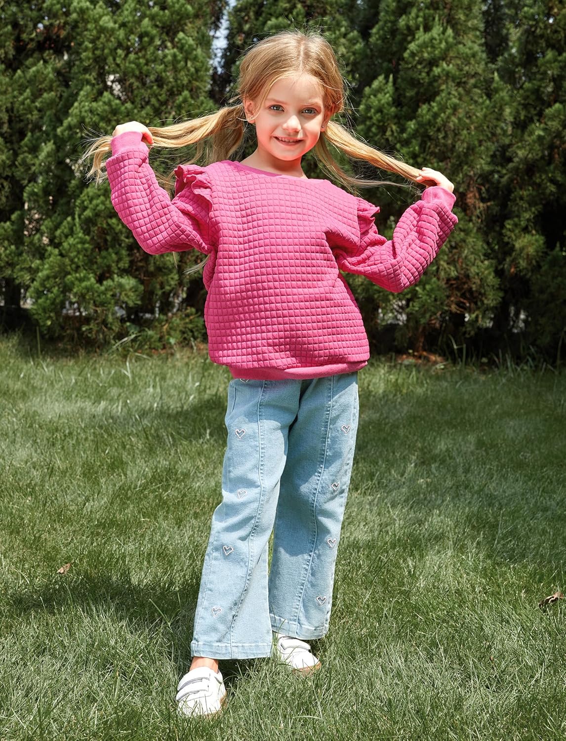 Toddler Girl Sweatshirts Pullover Crewneck Shirts Fall Winter Long Sleeve Ruffle Tops