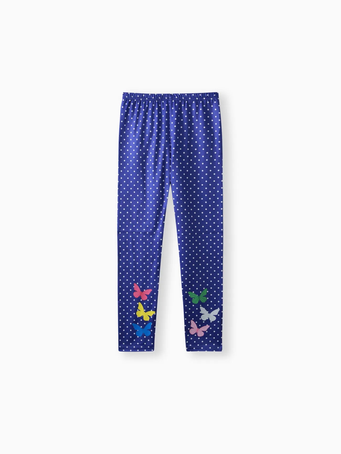Winter Fleece  Butterfly Print Lined Polka Dots/Solid Color Leggings