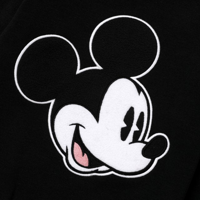 Kids Black Crewneck Sweatshirt with Classic Mickey Mouse Graphic