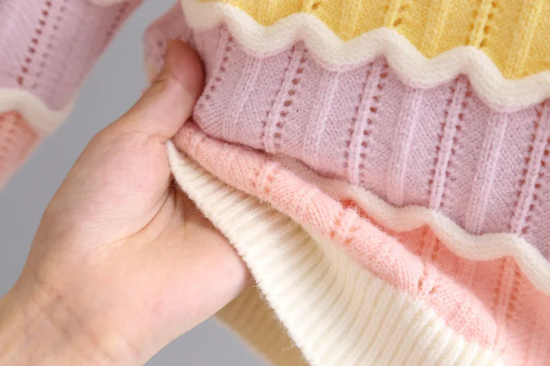 Girls Colorful Stripes Sweater