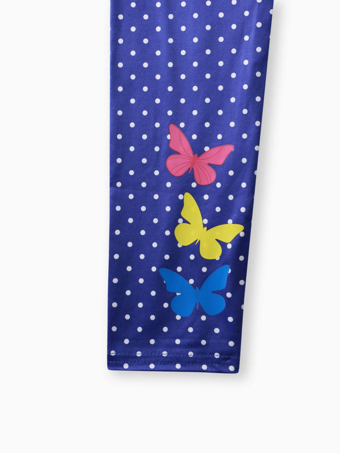 Winter Fleece  Butterfly Print Lined Polka Dots/Solid Color Leggings