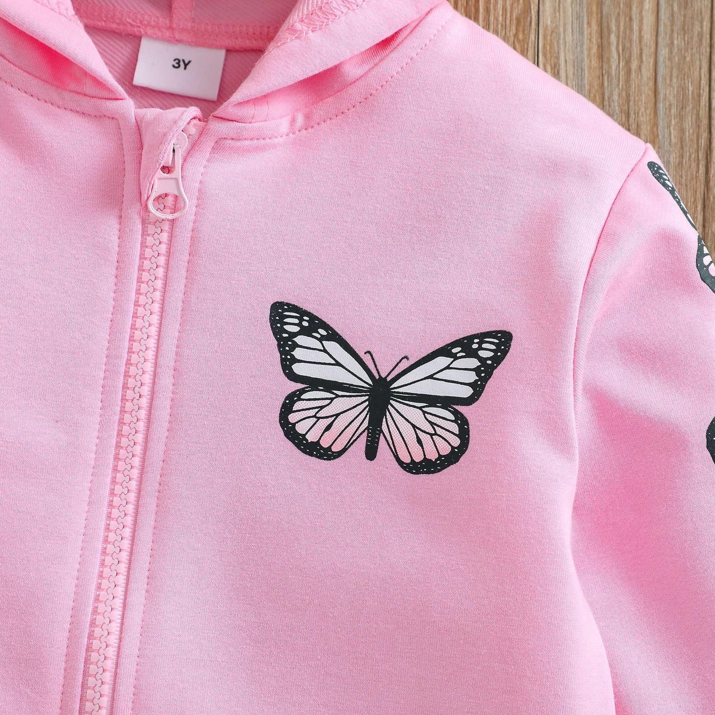 Baby Girls Full Zip Hoodie Butterfly Cartoon Sweatshirt