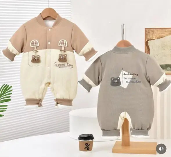 Adorable Baby winter warm triple coated romper