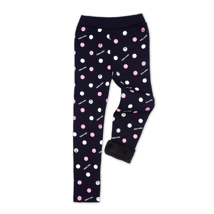 Winter Warm Pants Kids Fleece Lined Leggings -H