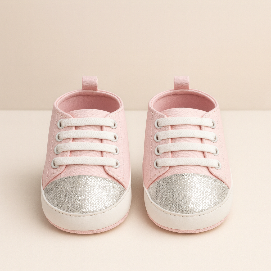 Baby Girls Pink Glitter Sneakers
(042LR)
