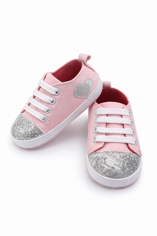 Baby Girls Pink Glitter Sneakers
(042LR)