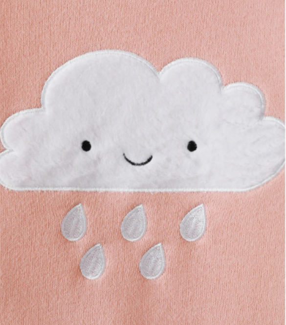 Winter Cloud Embroidered Long-sleeve Pullover Sweatshirt