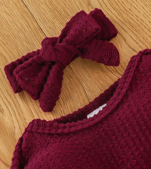 Red Solid Full-Sleeve Jumpsuit