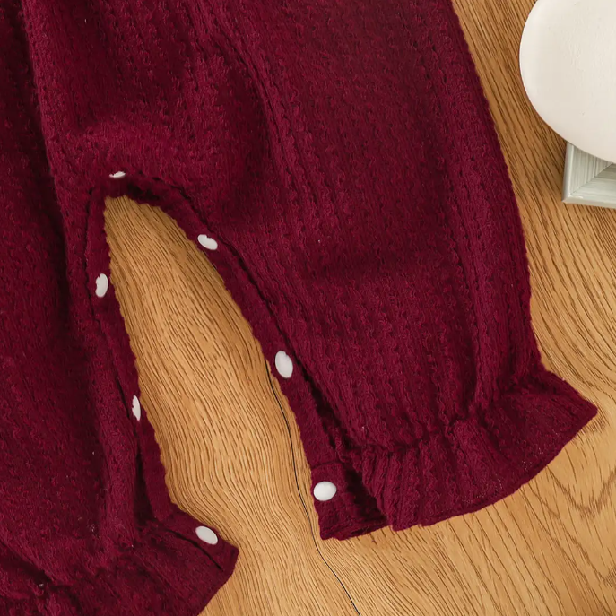 Red Solid Full-Sleeve Jumpsuit