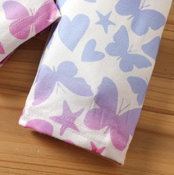 kid girl butterfly print stretch leggings