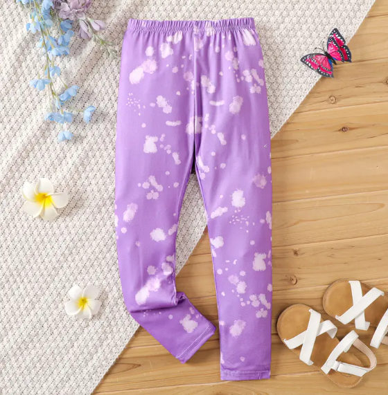 kid girl print stretch leggings
