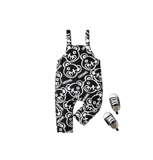 Baby  pocket sleeveless letter Jumpsuit