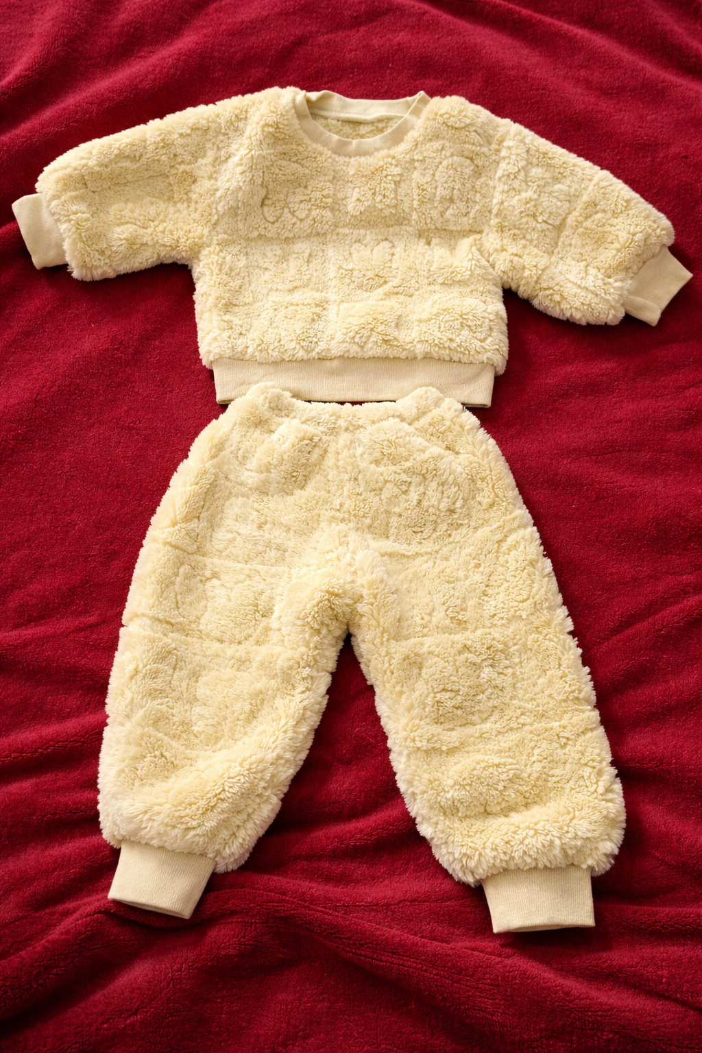 Toddler Baby Boys Girls Fleece Pajama Set Long Sleeve 2 Piece Soft Flannel Pullover Tops & Pants Outfits Winter Warm Fuzzy Plush Sleepwear Loungewear