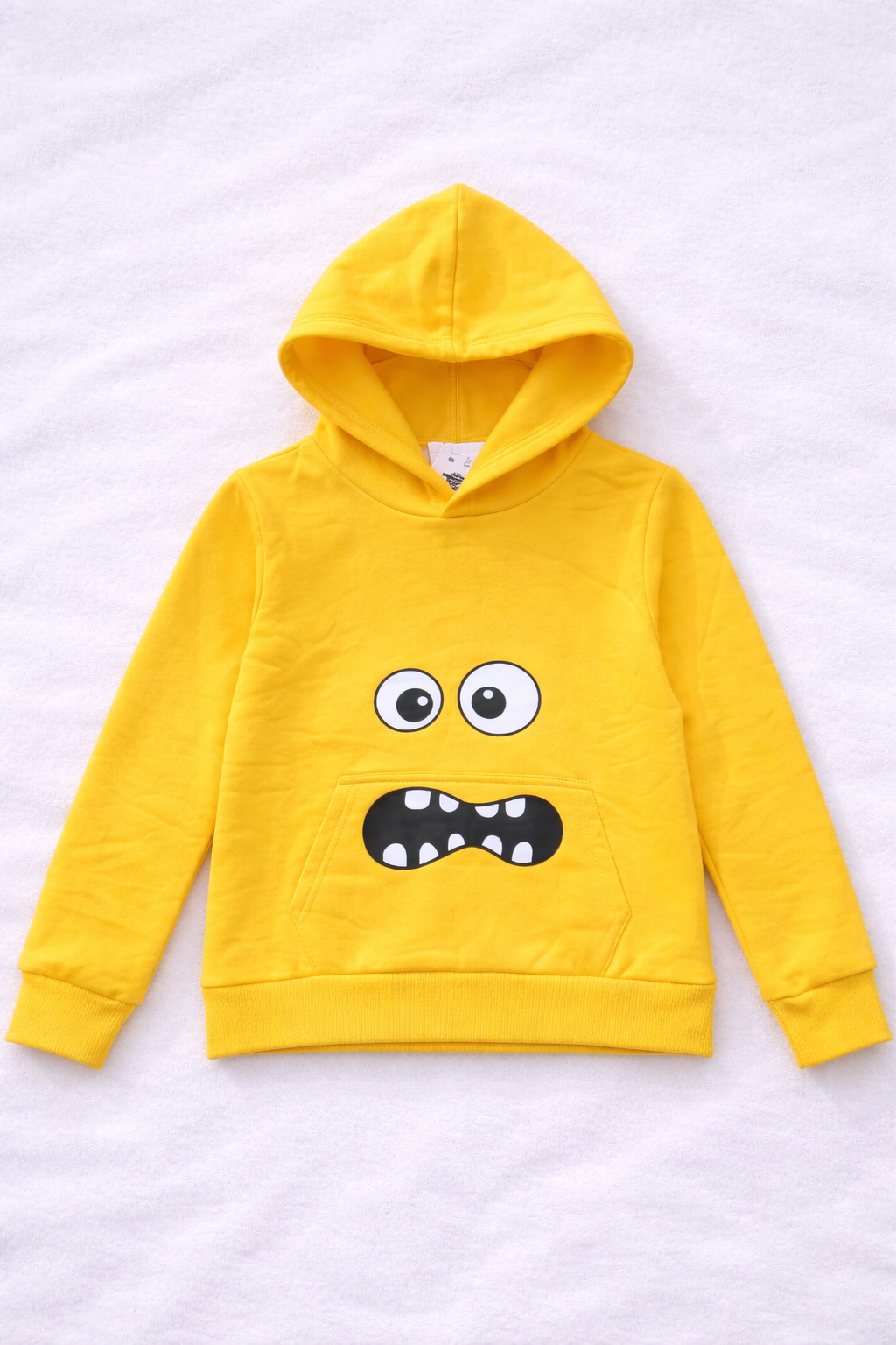 Kids Hooded Sweatshirt with Cartoon Face Print Soft Pullover Hoodie
