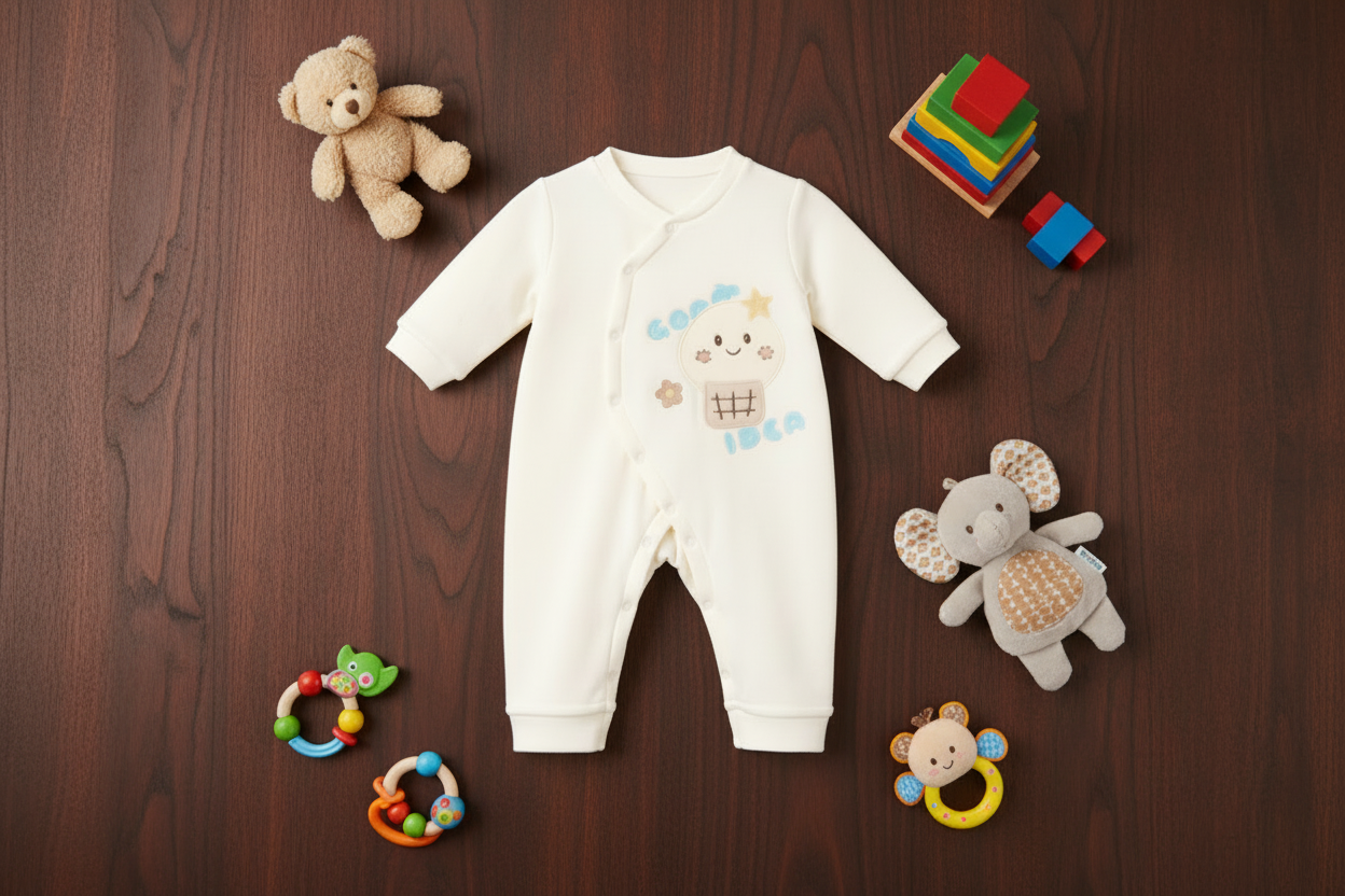 Baby Fleece Soft Romper Smiley Face -H