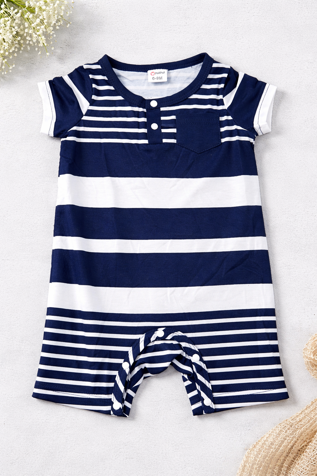 Striped Short Sleeve romper