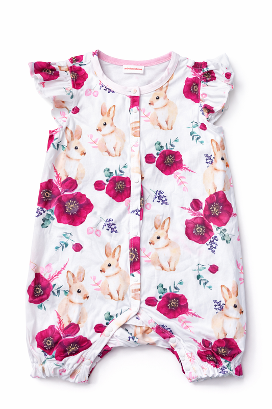 Girl animal Print ruffel Ribbed  Romper