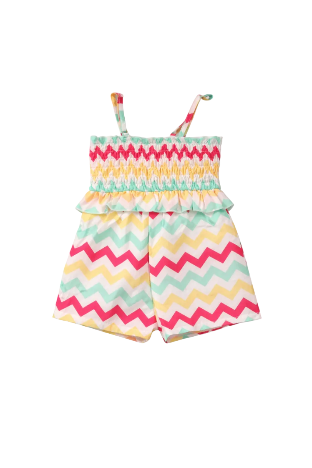 Baby Girl Multi Color zigzag Tank Romper Jumpsuit