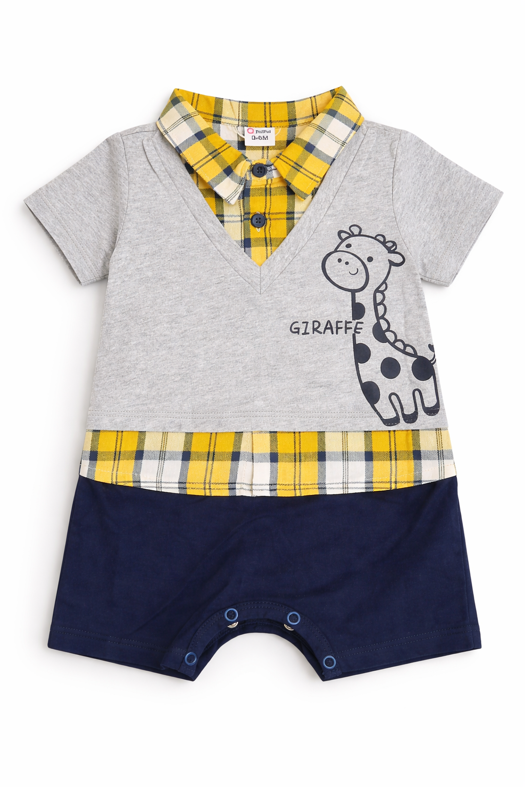 Baby Boy Gentle Style Faux-two Romper  Giraf